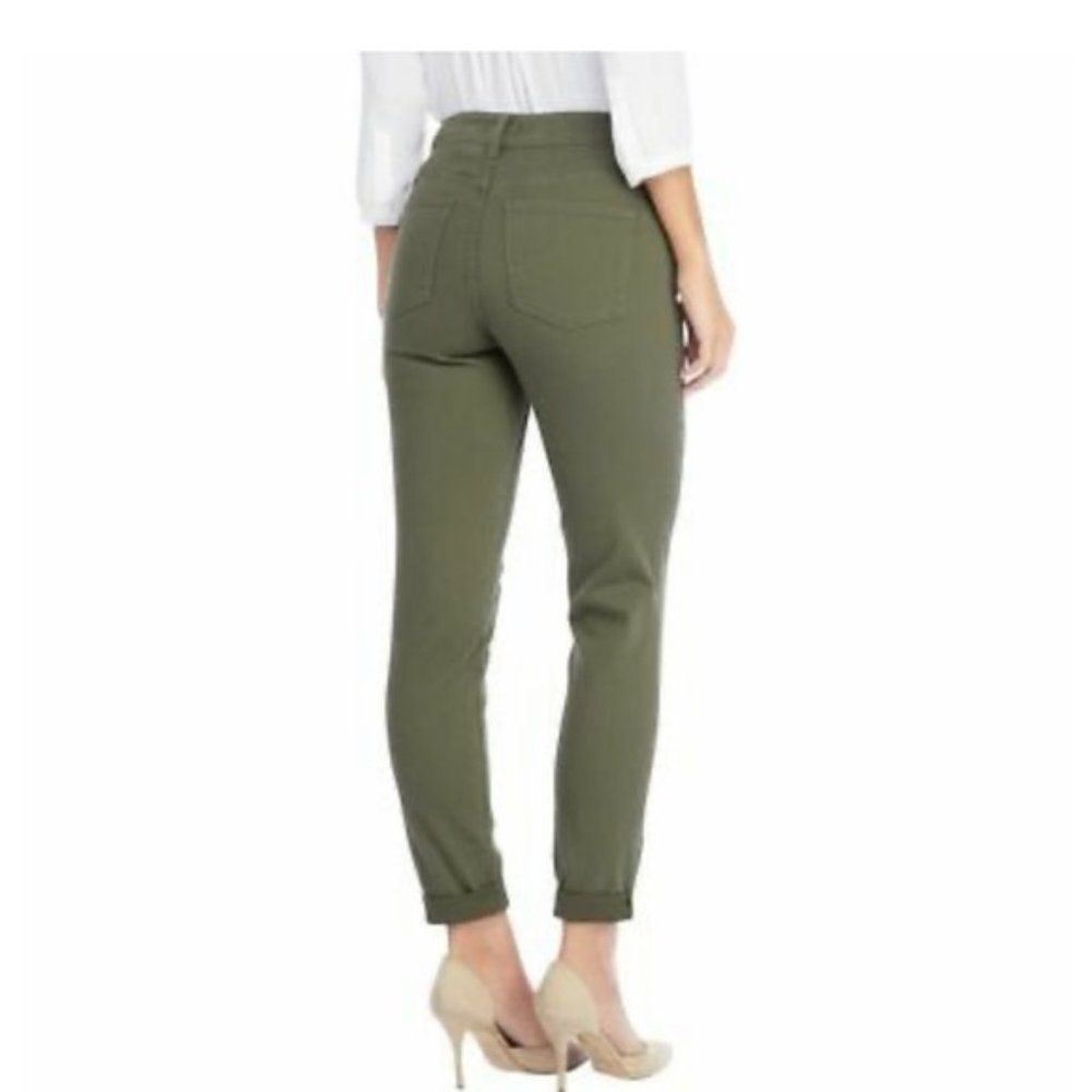 NYDJ ALINA Convertible Ankle Lift Tuck Denim Olive Green Skinny Jeans High Rise - Picture 5 of 8